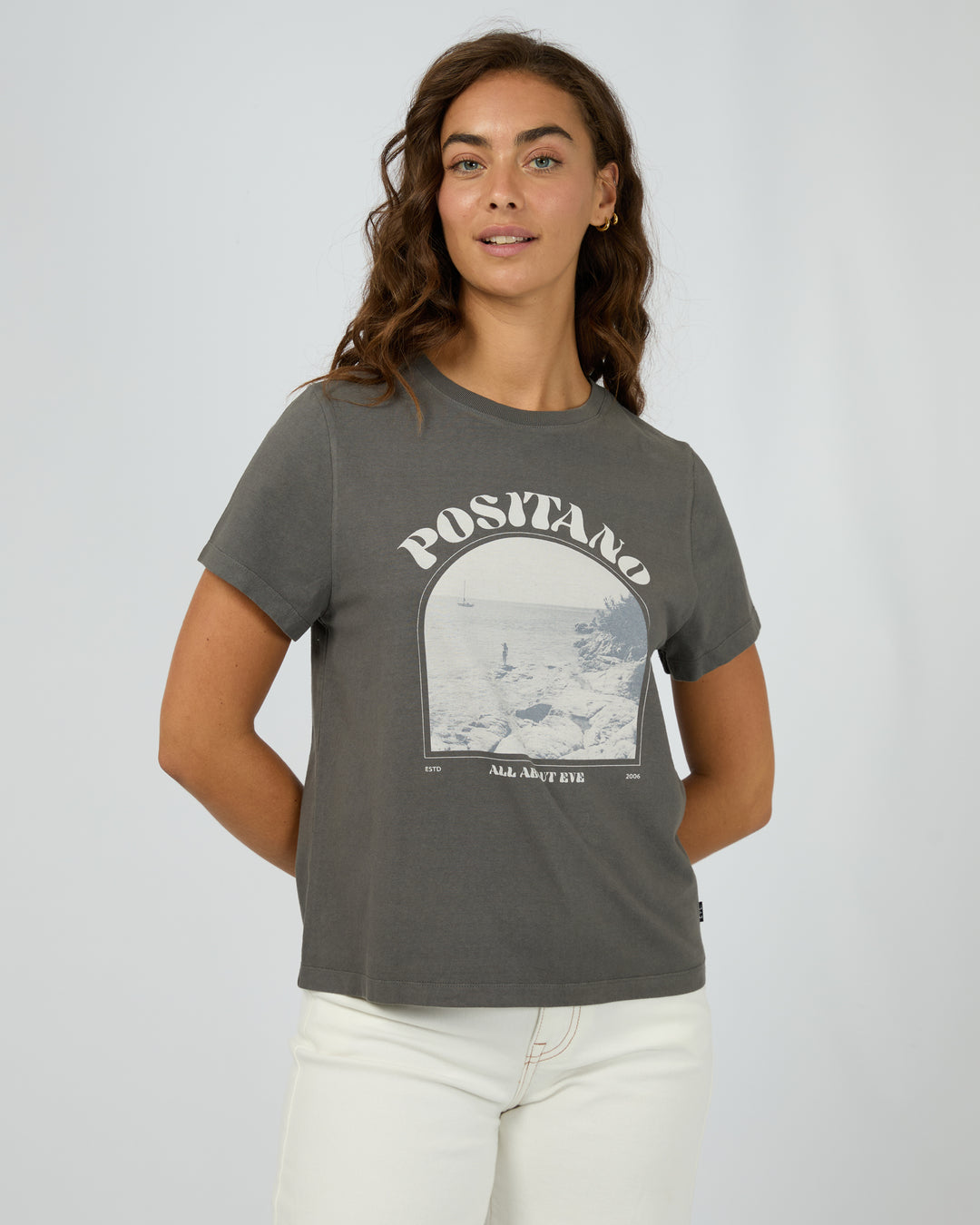 Positano Regular Tee Charcoal