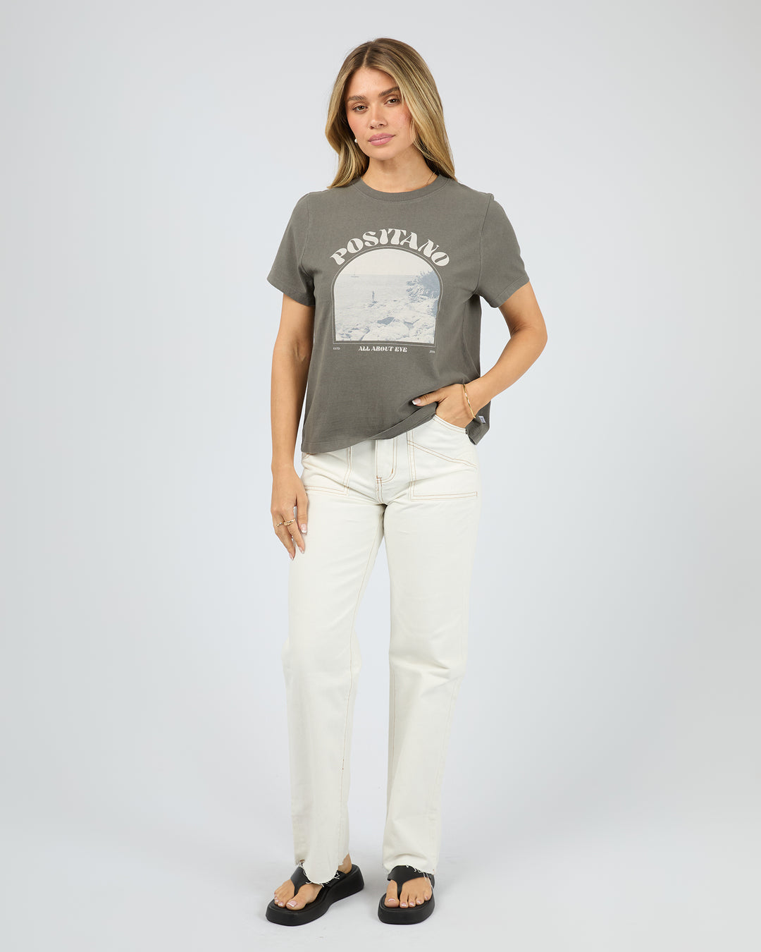Positano Regular Tee Charcoal