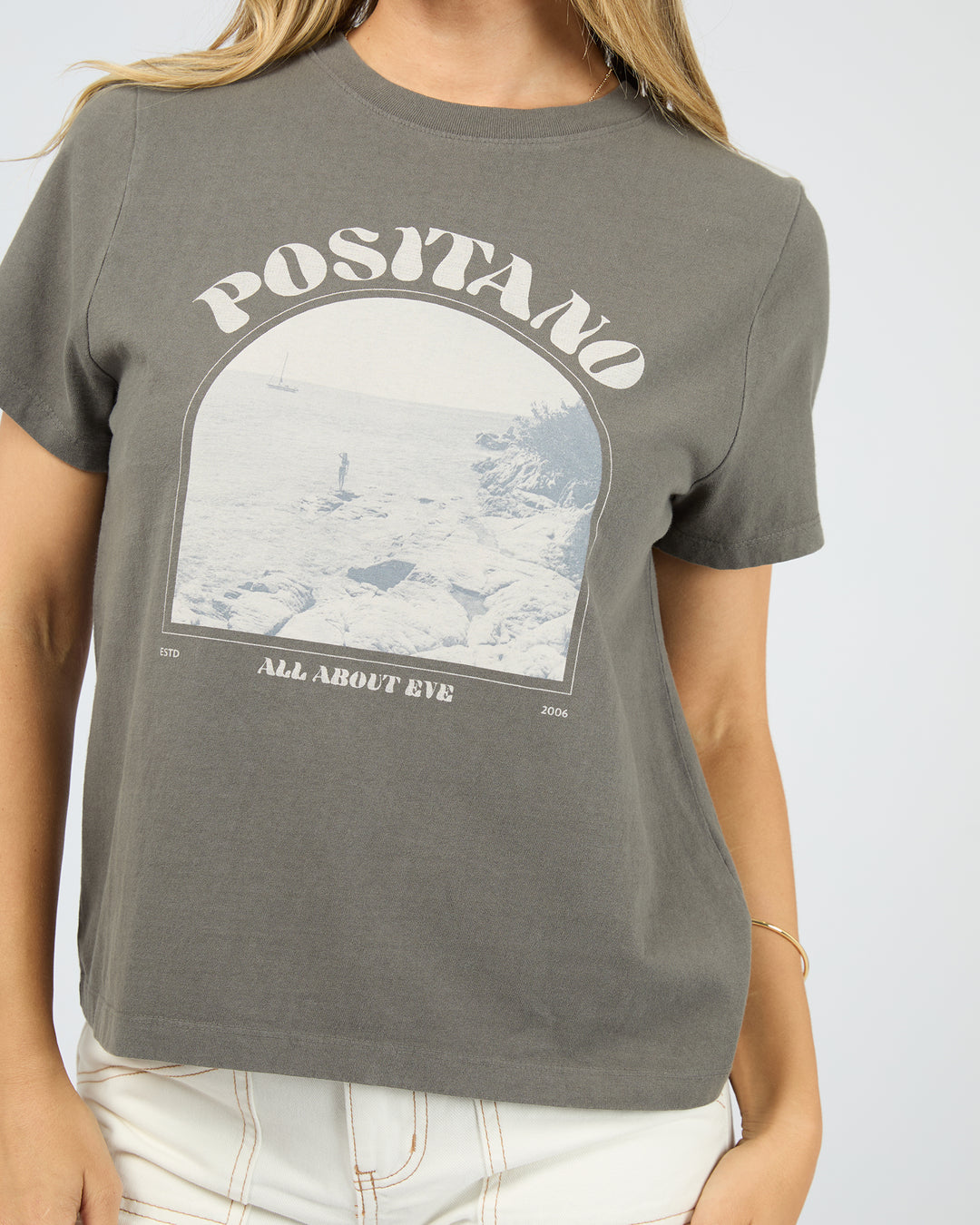 Positano Regular Tee Charcoal