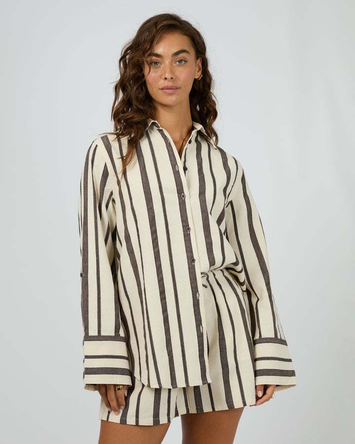 Rosa Stripe Shirt Brown