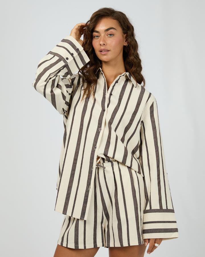 Rosa Stripe Shirt Brown