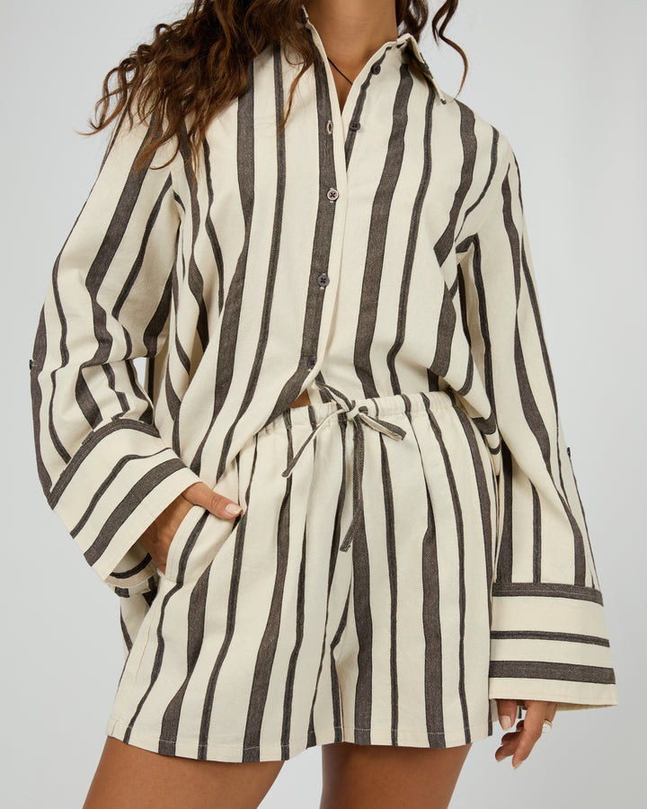 Rosa Stripe Short Brown
