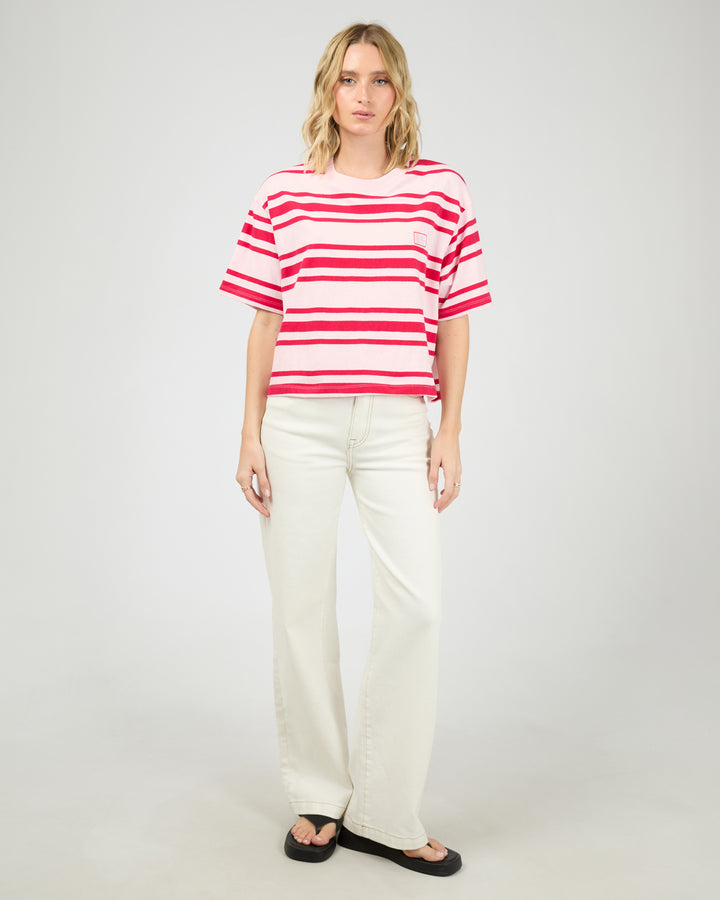 Ruby Crop Relaxed Tee Red