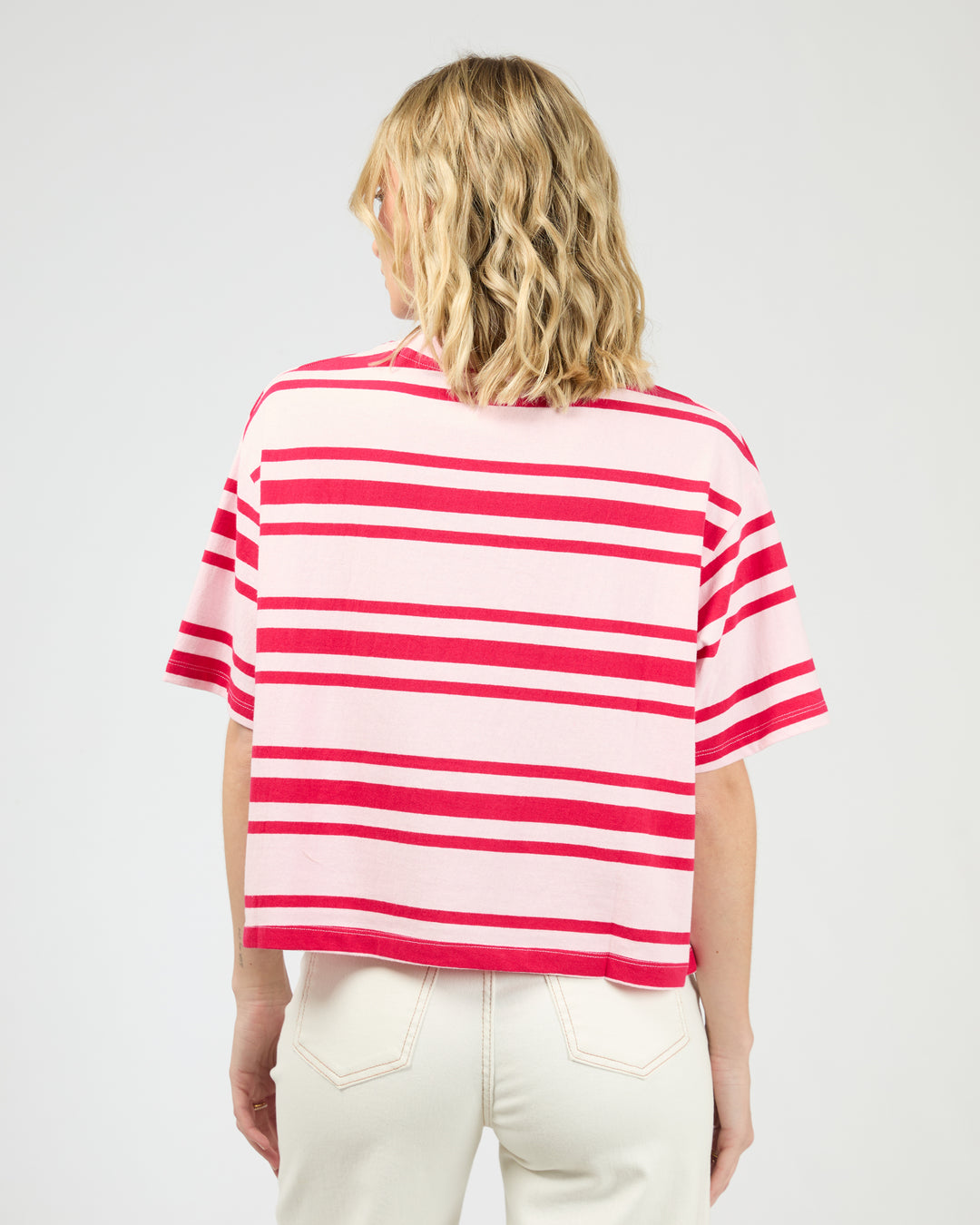 Ruby Crop Relaxed Tee Red