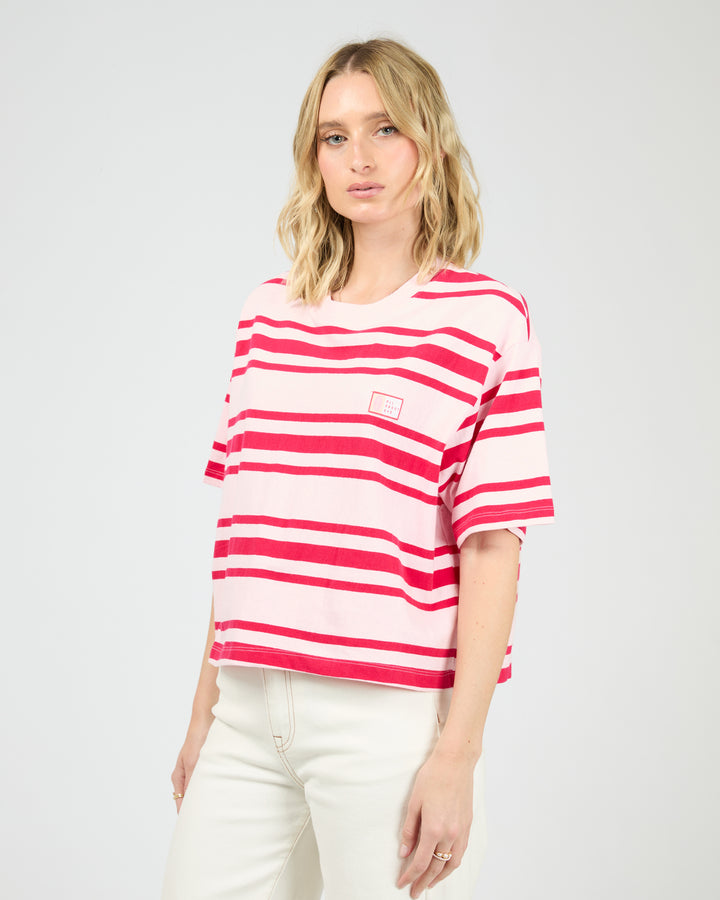 Ruby Crop Relaxed Tee Red