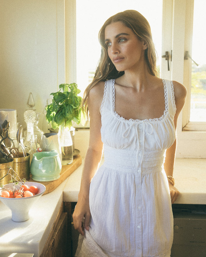Dusty Mini Dress White