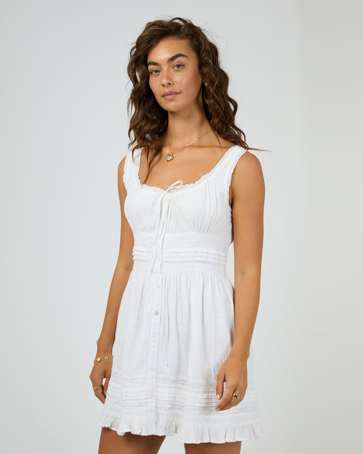 Dusty Mini Dress White