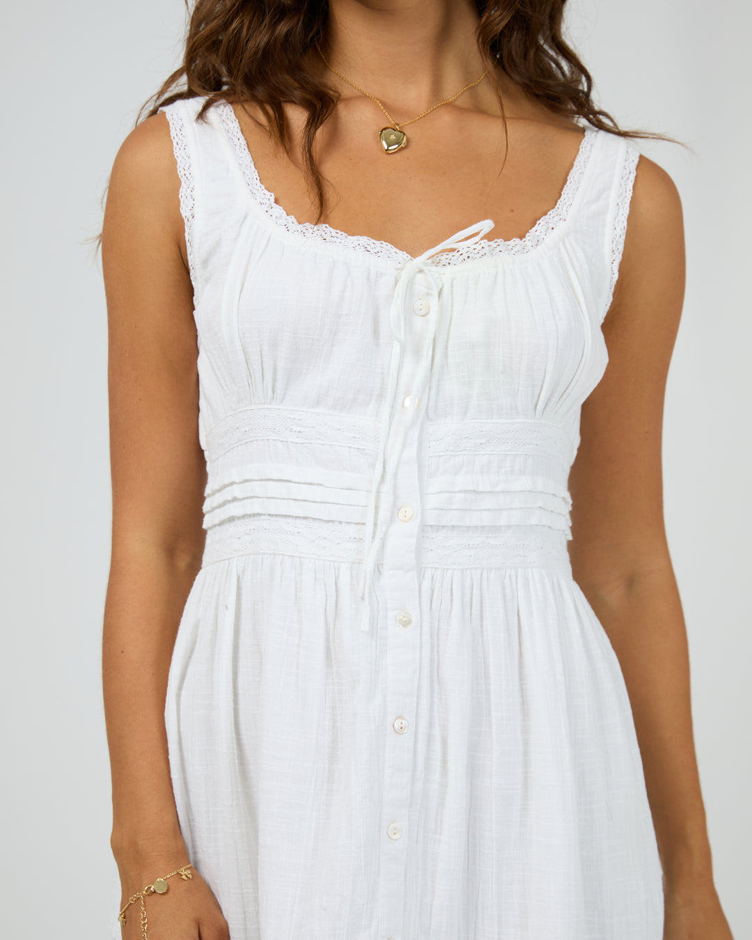 Dusty Mini Dress White