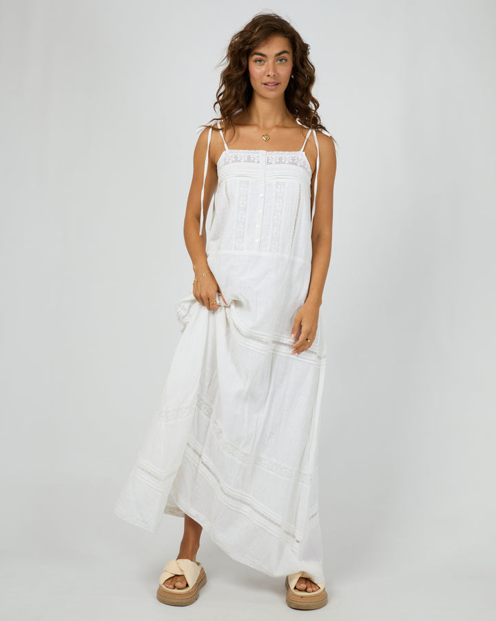 Dusty Maxi Dress White