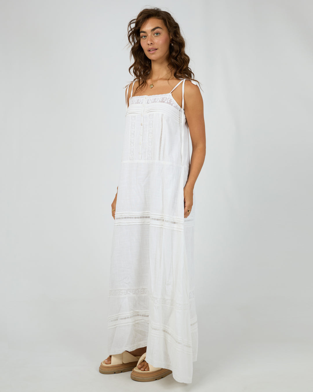 Dusty Maxi Dress White