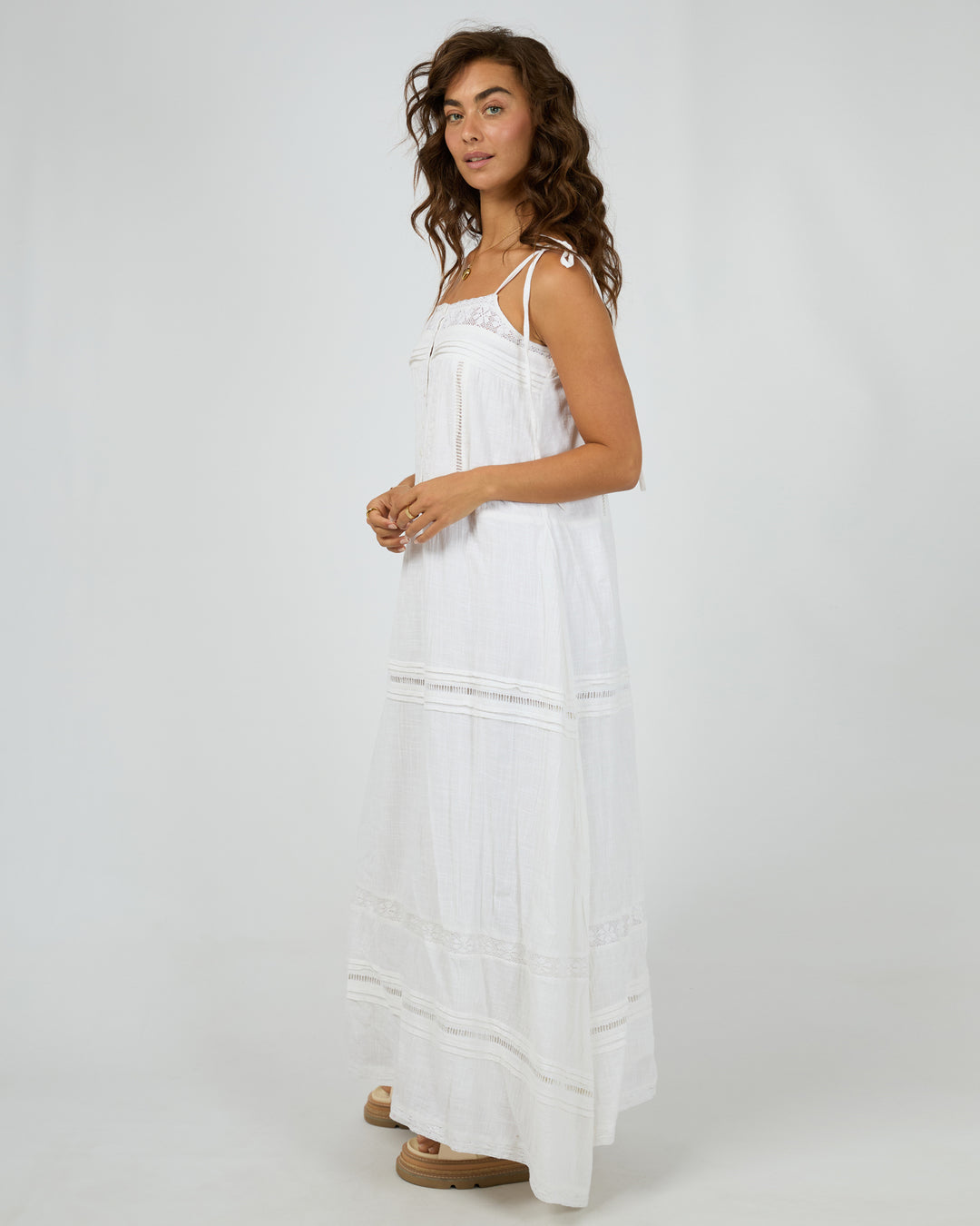 Dusty Maxi Dress White