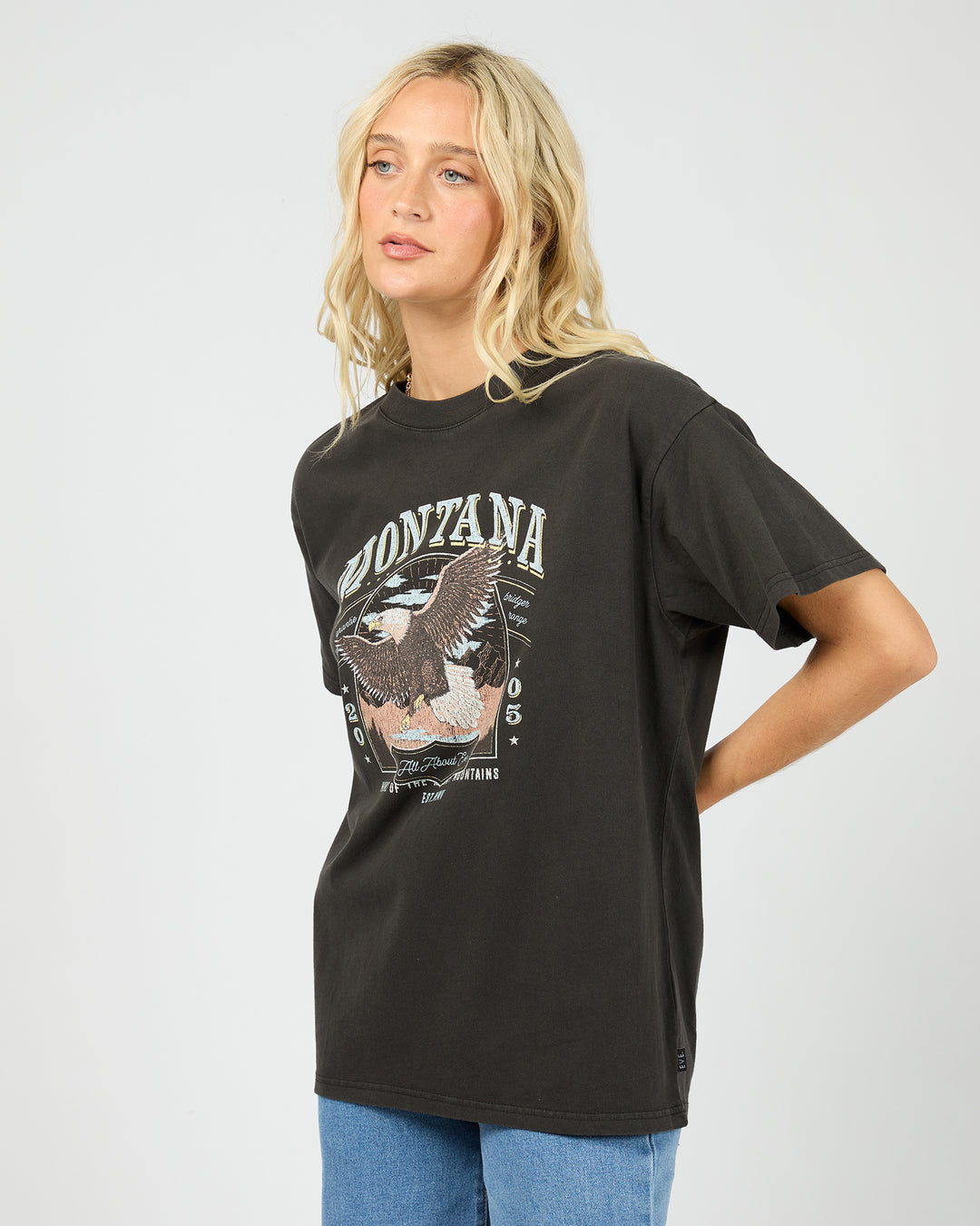 Montana Relaxed Tee Washed Black