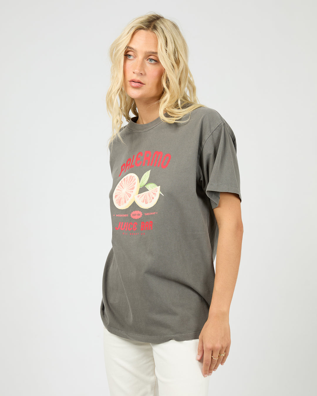 Palermo Relaxed Tee Charcoal