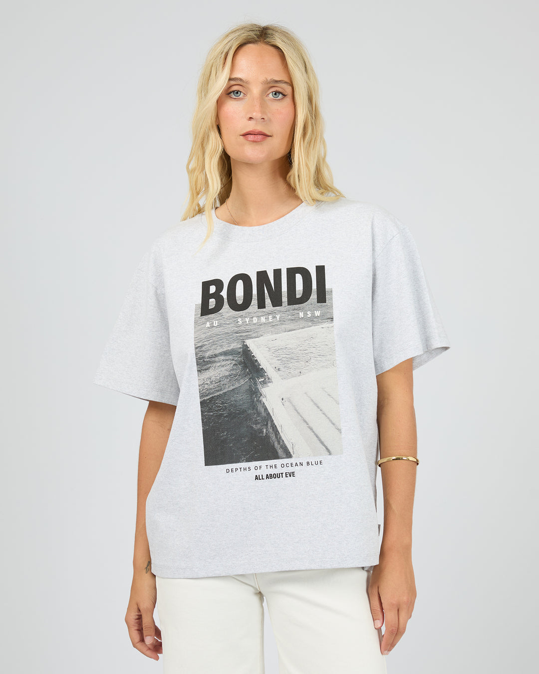 Bondi Box Tee Snow Marle
