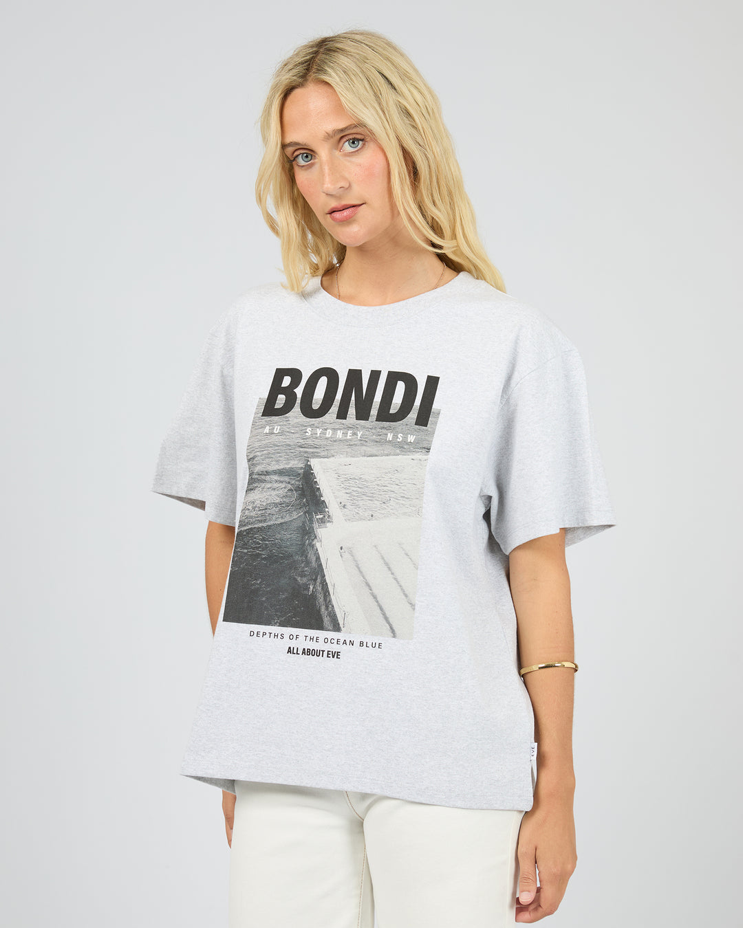 Bondi Box Tee Snow Marle