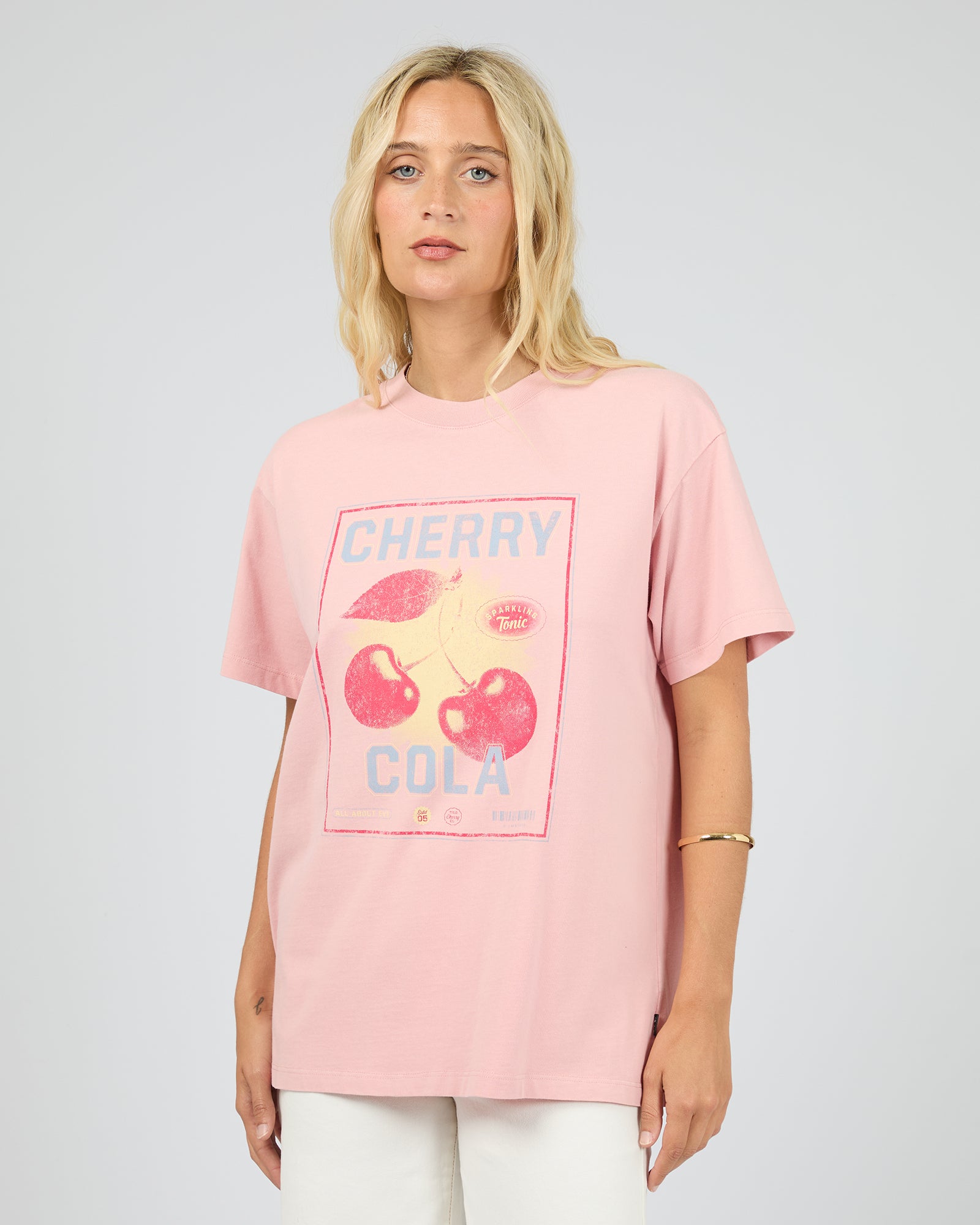Wild Cherry Relaxed Tee Pale Pink – All About Eve Clothing