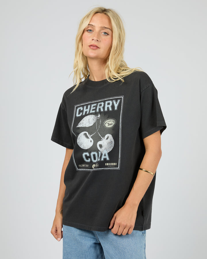 Wild Cherry Relaxed Tee Washed Black