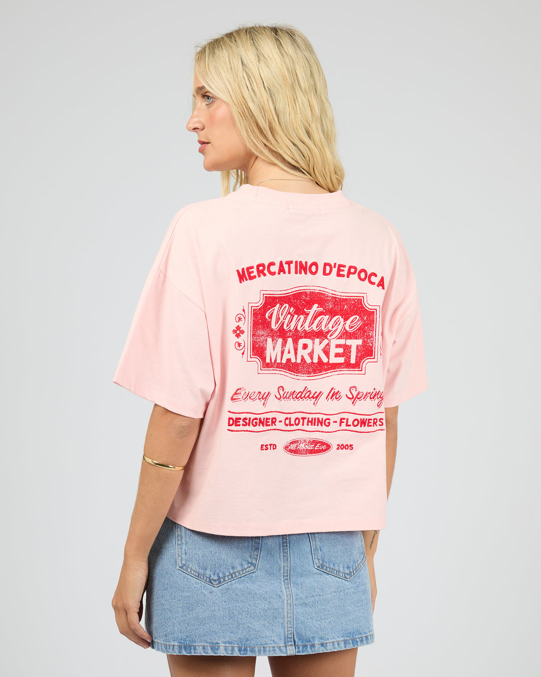 Market Relaxed Crop Tee Pale Pink