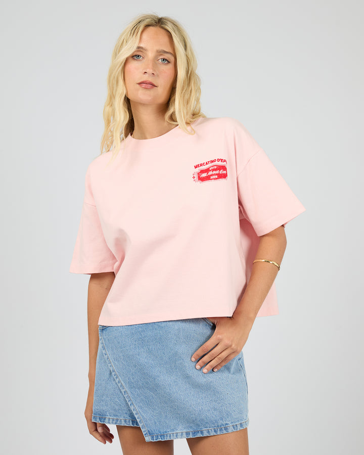 Market Relaxed Crop Tee Pale Pink