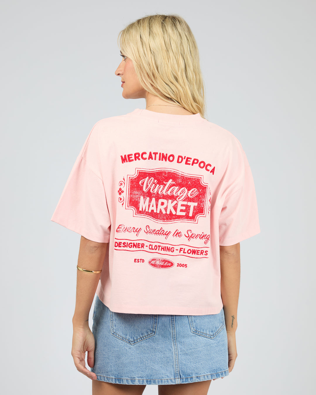 Market Relaxed Crop Tee Pale Pink