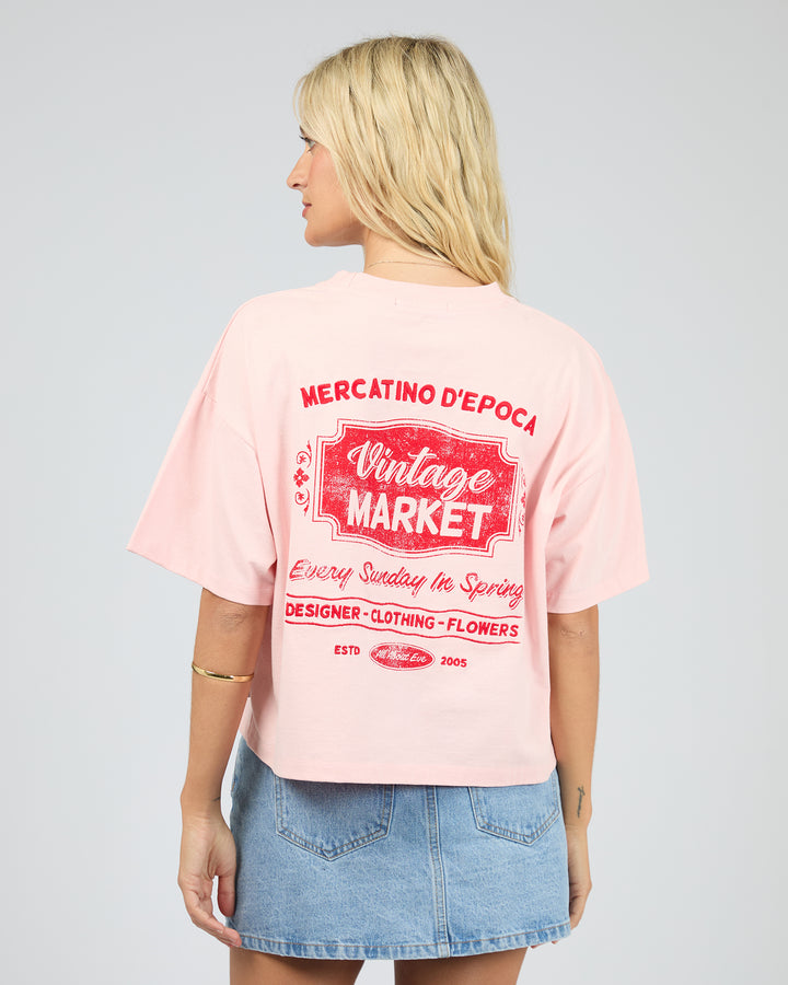 Market Relaxed Crop Tee Pale Pink
