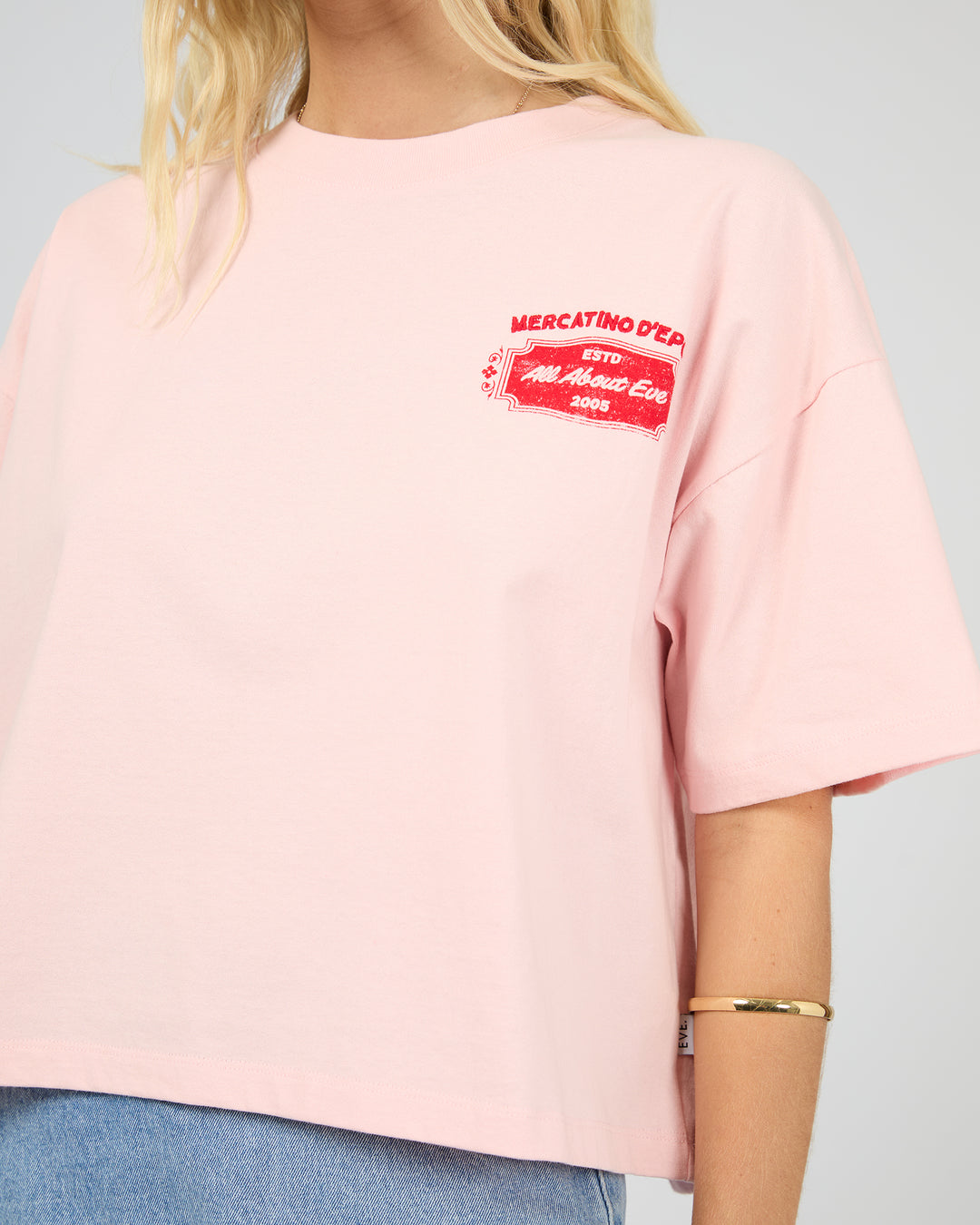 Market Relaxed Crop Tee Pale Pink