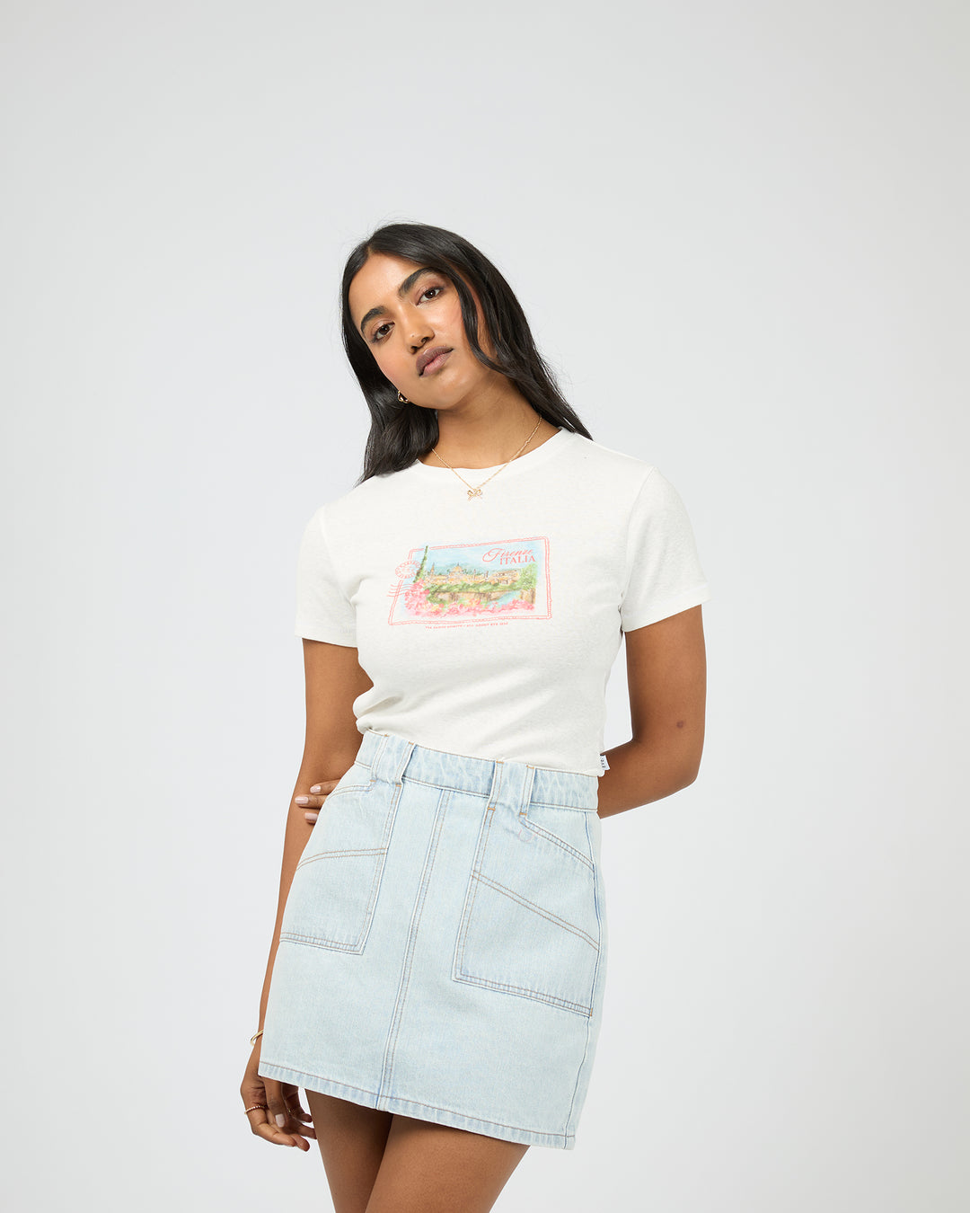 Via Santo Baby Tee Vintage White