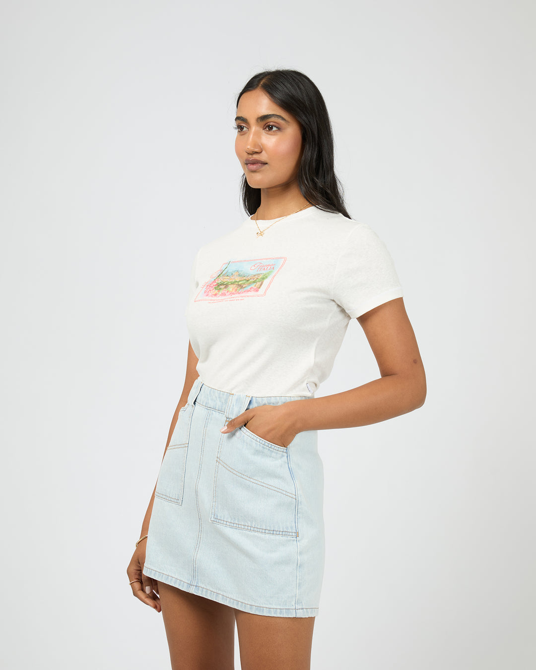 Via Santo Baby Tee Vintage White