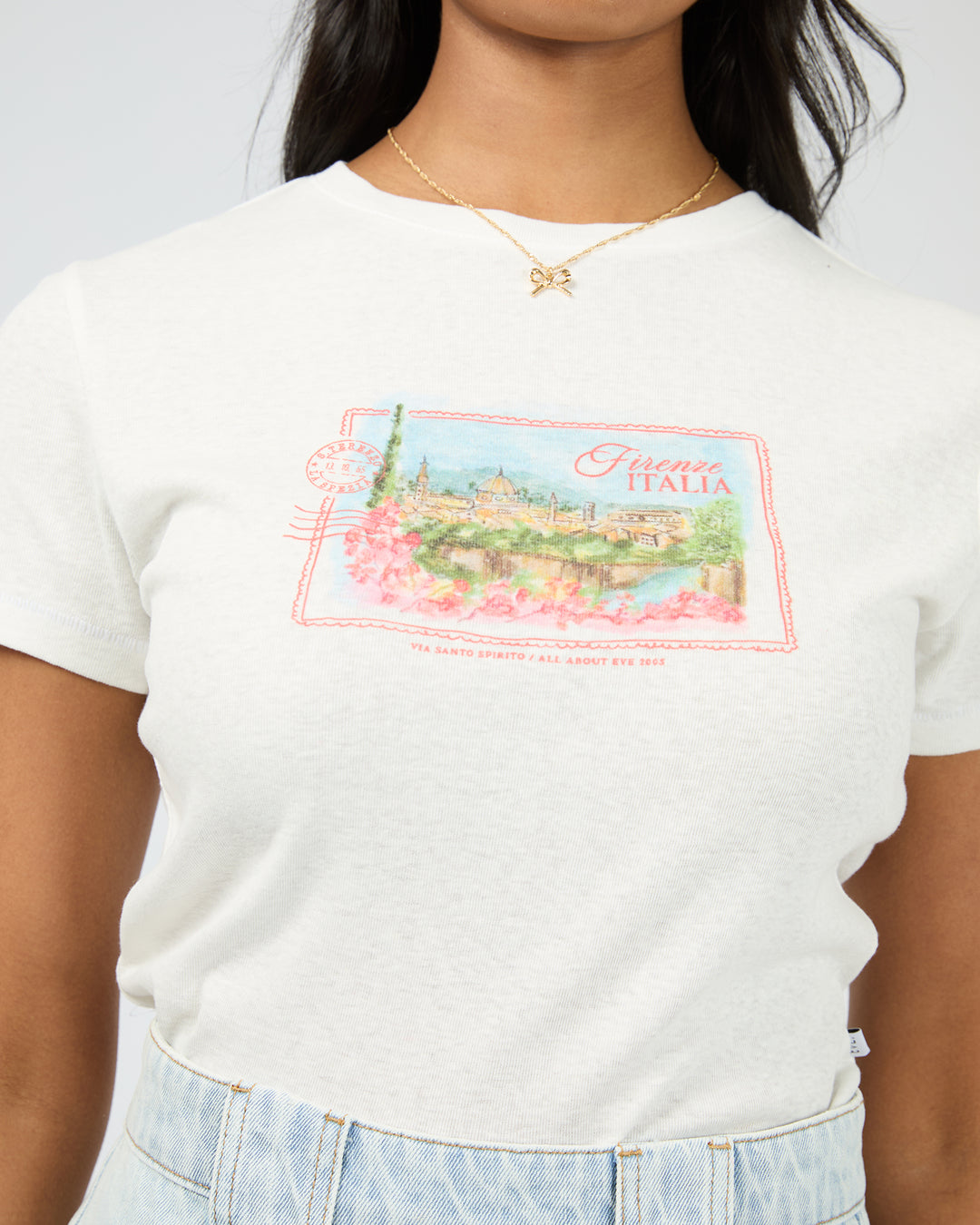 Via Santo Baby Tee Vintage White