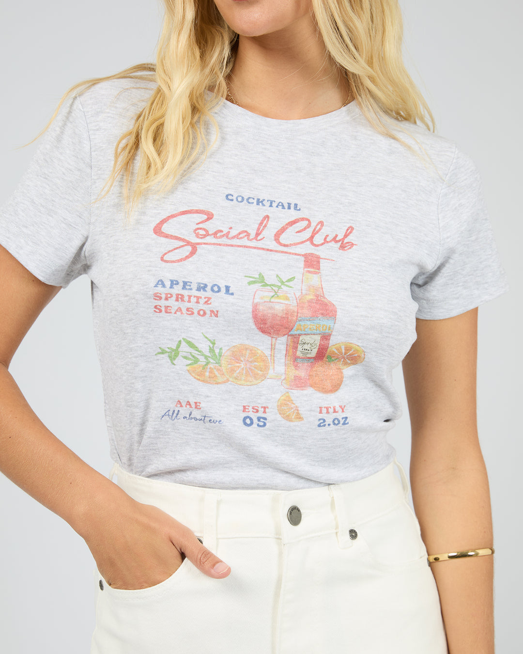 Social Club Baby Tee Snow Marle