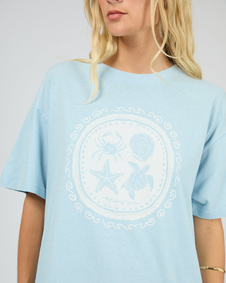 Sand And Sea Relaxed Tee Sky Blue