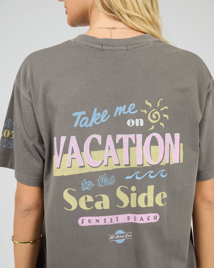 Vacation Relaxed Tee Charcoal