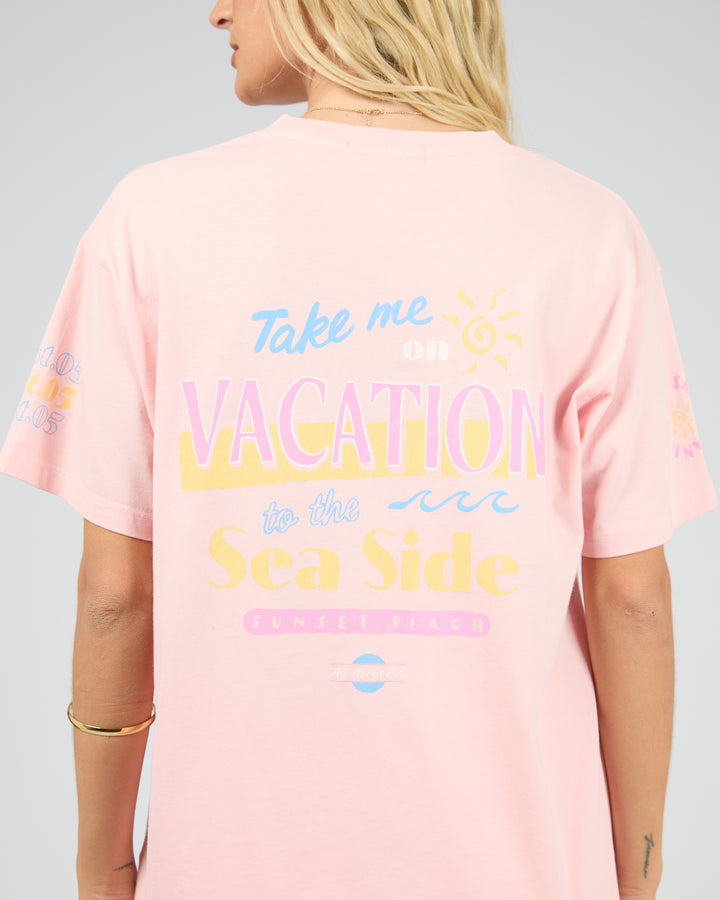 Vacation Relaxed Tee Pink