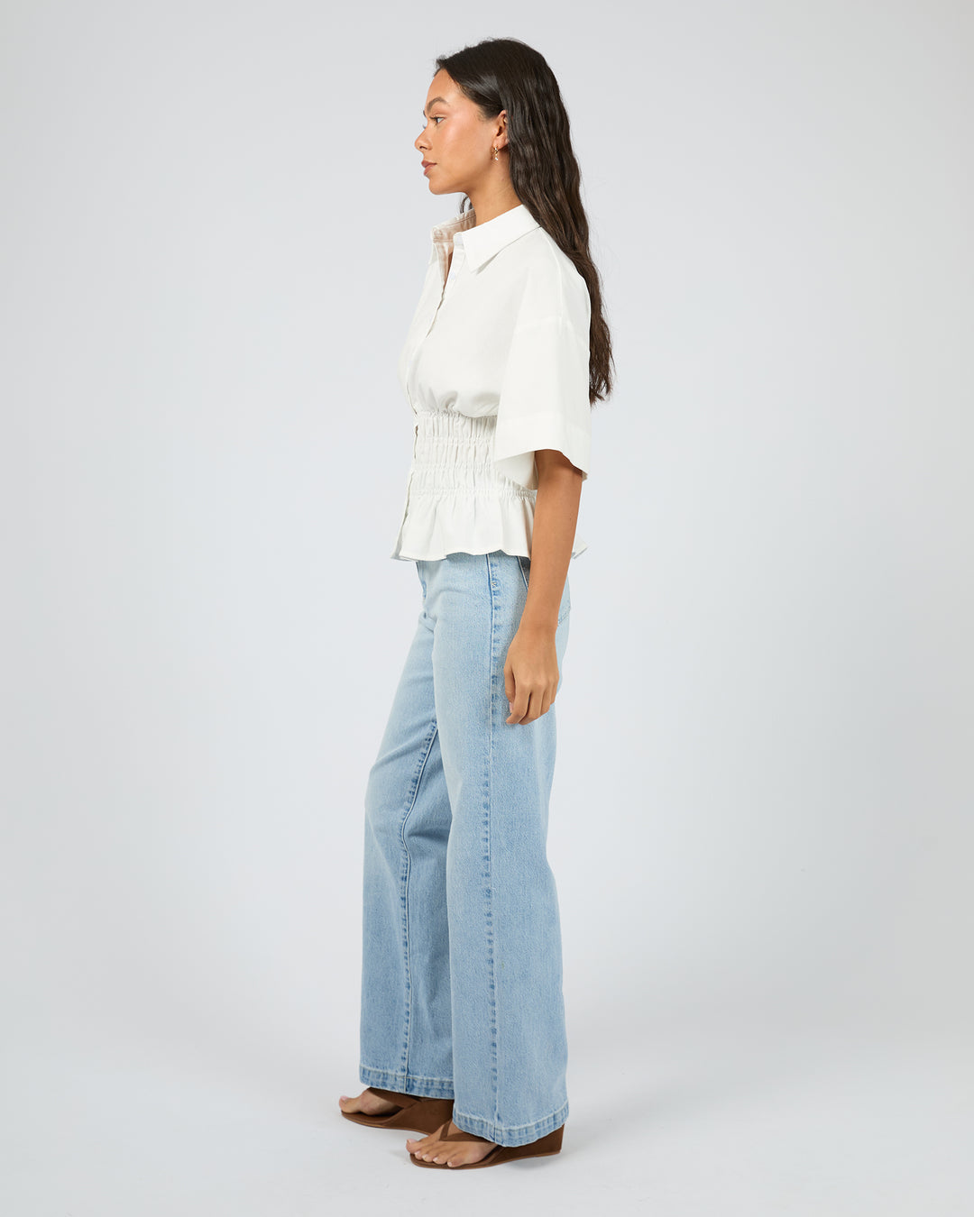 Timeless Shirred Top White