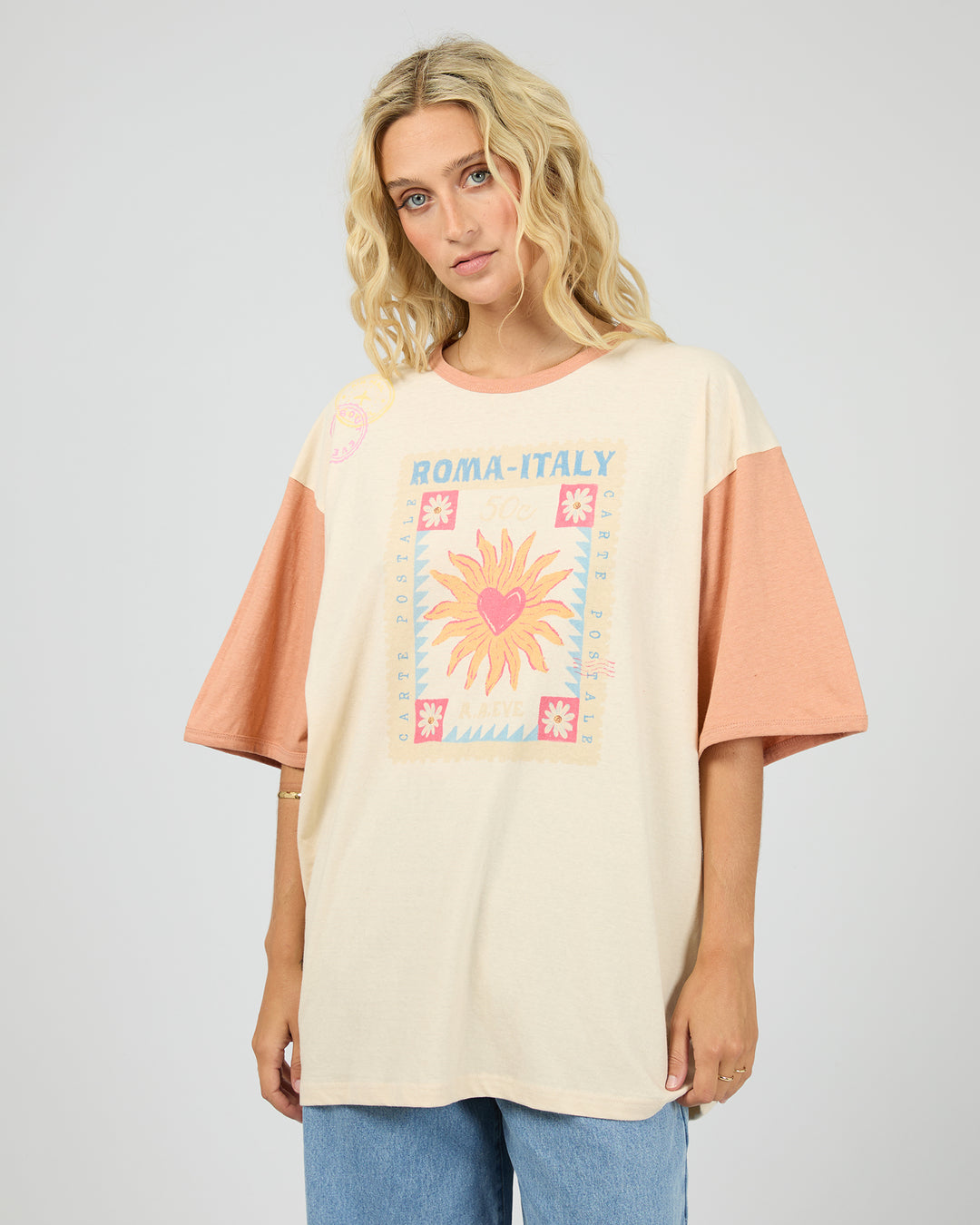 Postcards Oversized Tee Vanilla