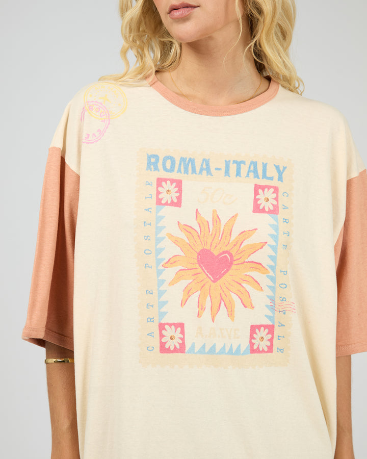 Postcards Oversized Tee Vanilla