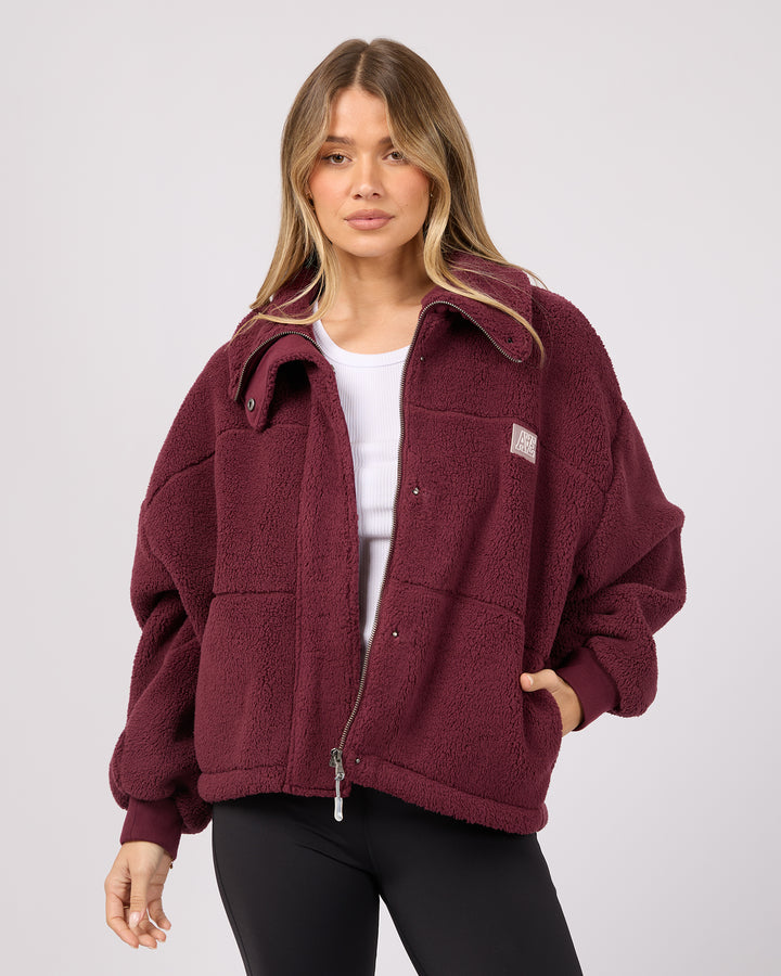 Cosy Club Teddy Jacket Wine