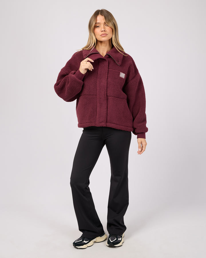 Cosy Club Teddy Jacket Wine
