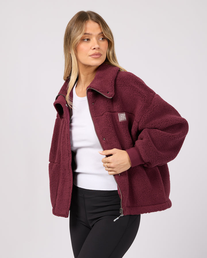 Cosy Club Teddy Jacket Wine