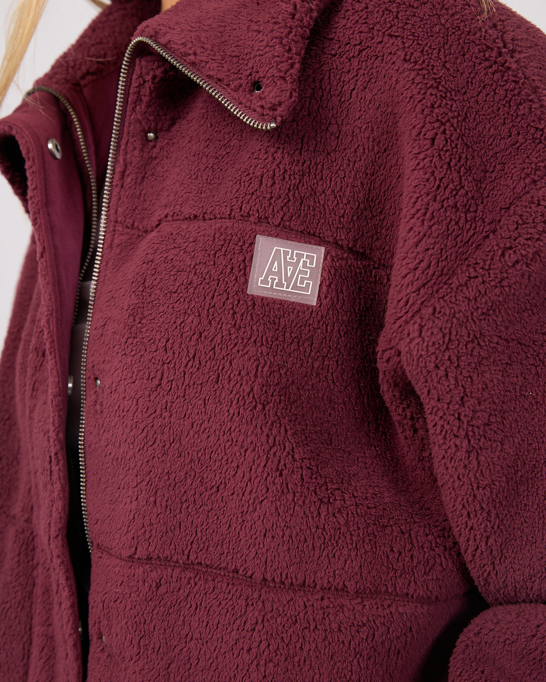 Cosy Club Teddy Jacket Wine