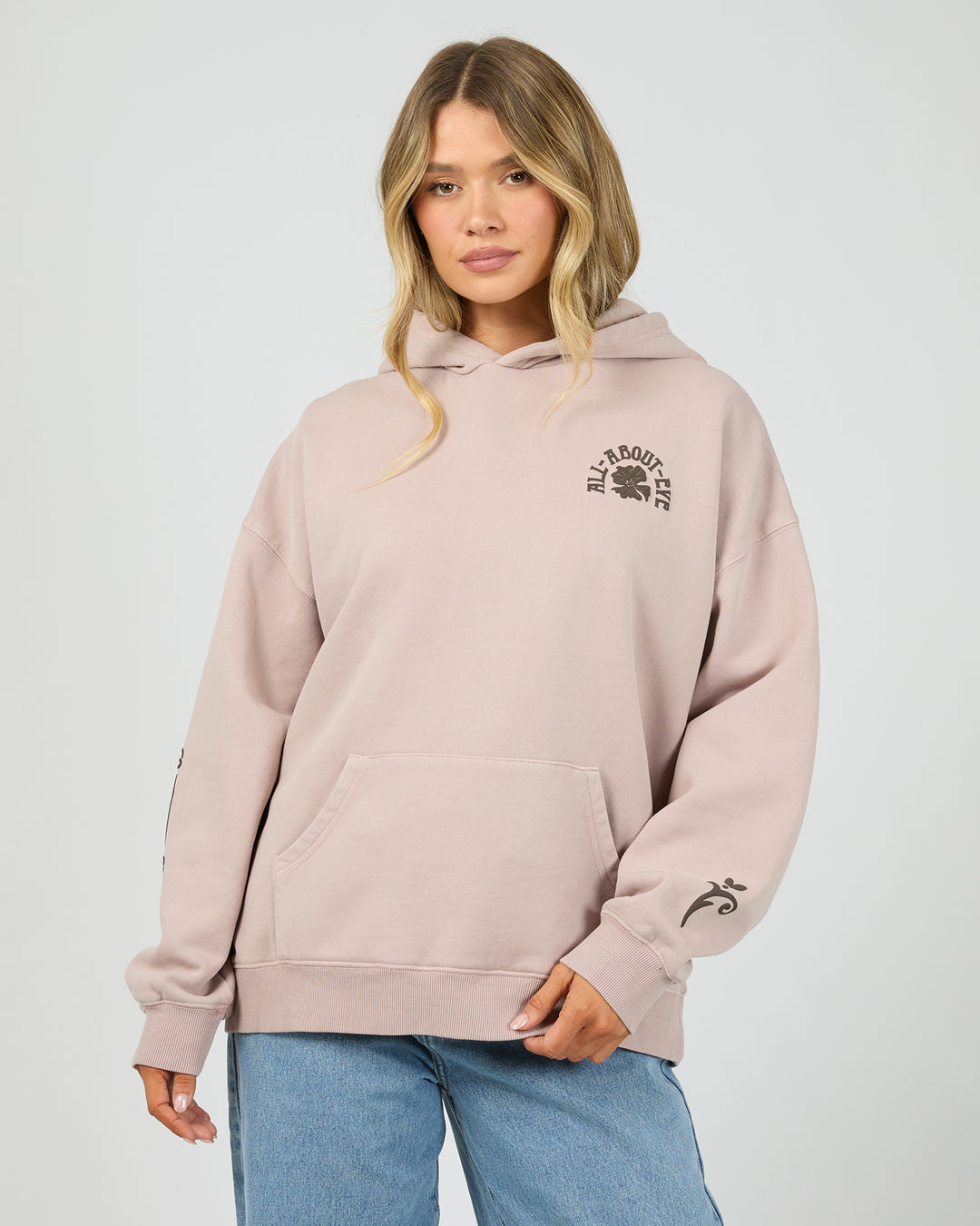 Flower Co Relaxed Hoodie Fawn