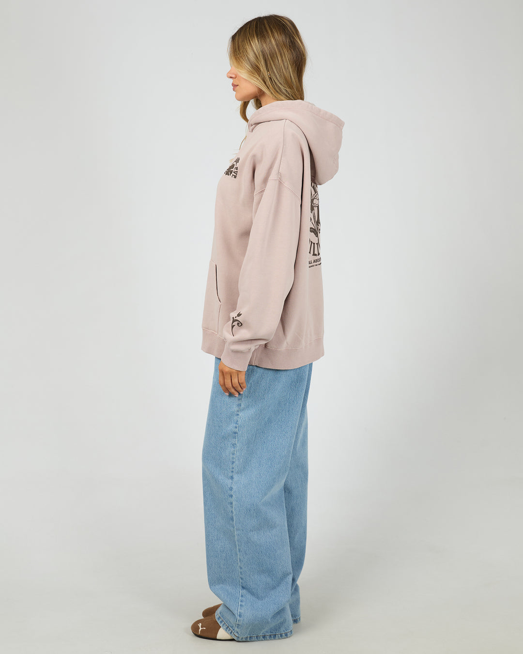 Flower Co Relaxed Hoodie Fawn