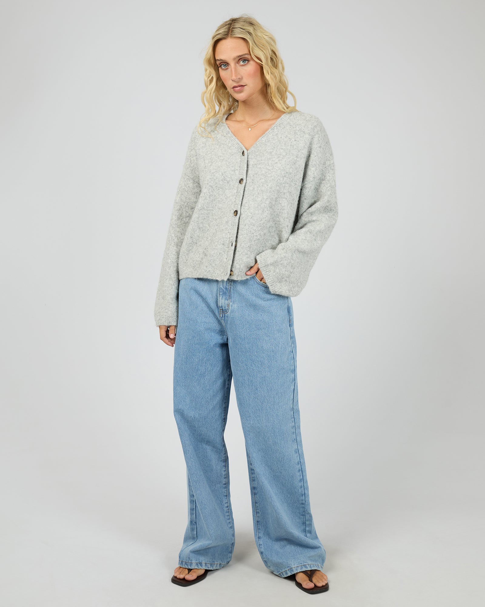 Nova Cardigan Grey Marle – All About Eve Clothing