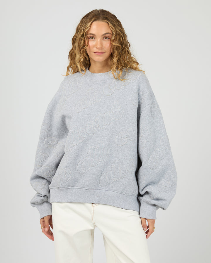 Serif Oversized Box Crew Grey Marle