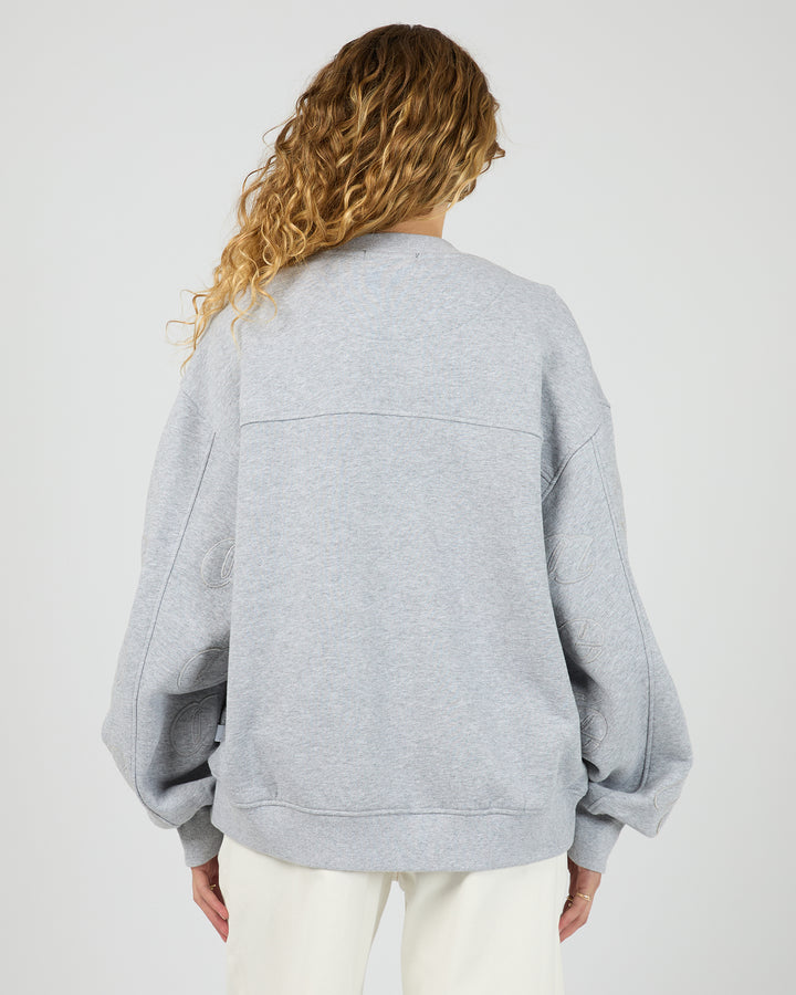 Serif Oversized Box Crew Grey Marle