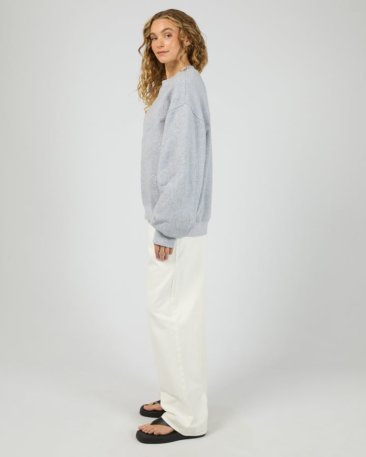 Serif Oversized Box Crew Grey Marle