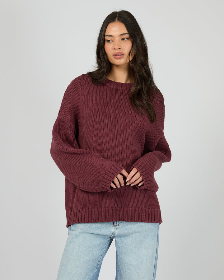 Cosy Oversized Knit Burgundy