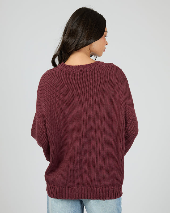 Cosy Oversized Knit Burgundy