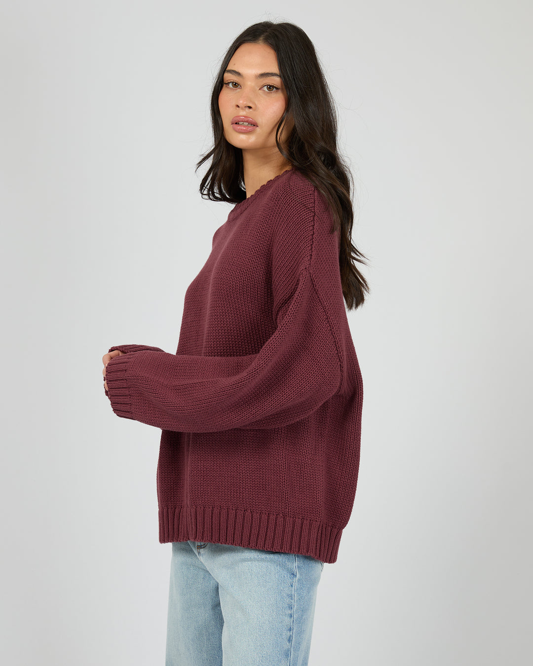 Cosy Oversized Knit Burgundy