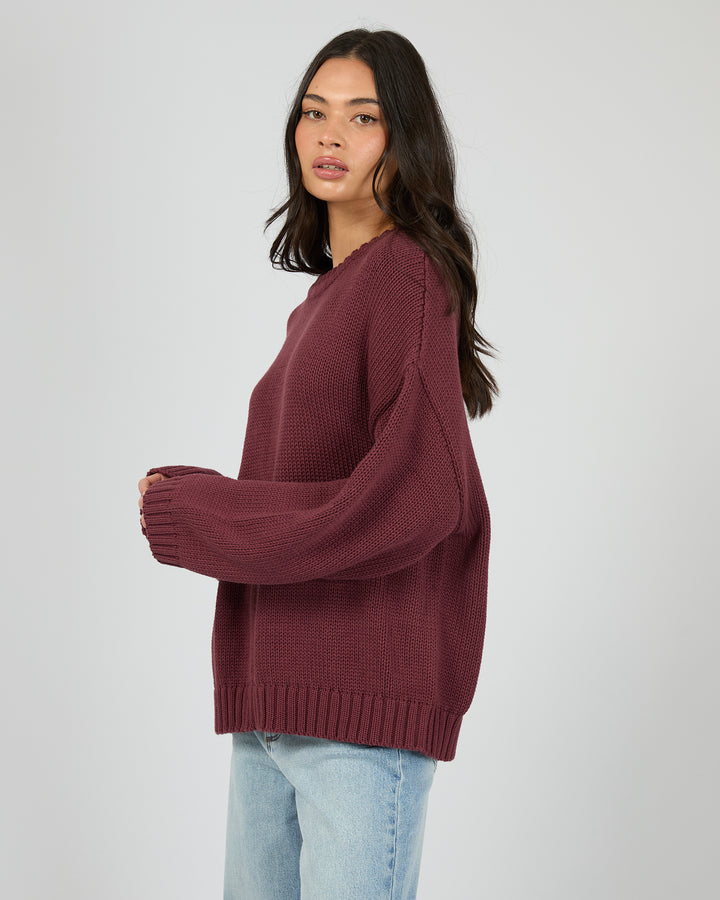 Cosy Oversized Knit Burgundy